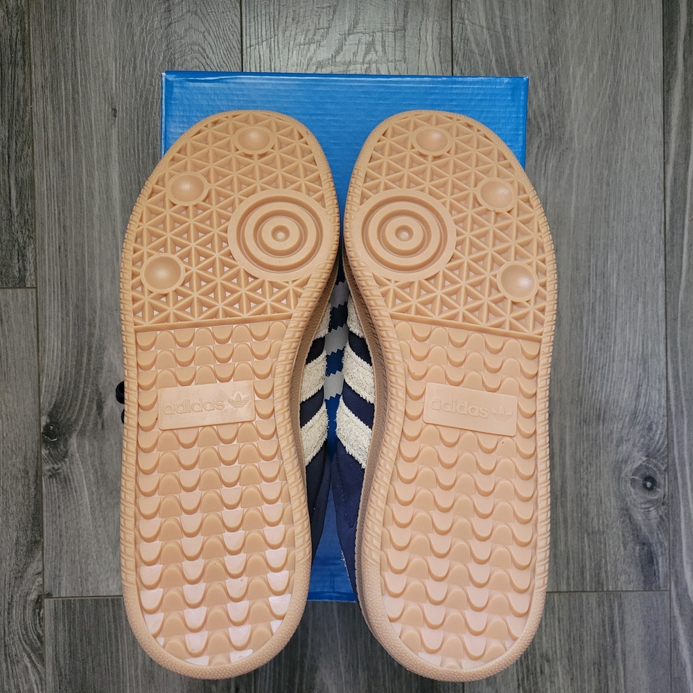 adidas Samba XLG Suede Sneakers in Navy with Cream Stripes - Picture 4 of 5